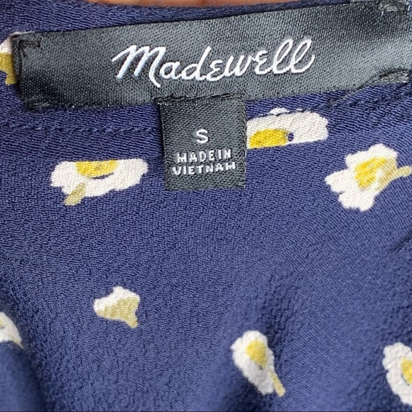Madewell Navy Blue Button Easy Dress in Daisy Dot - Picture 11 of 14